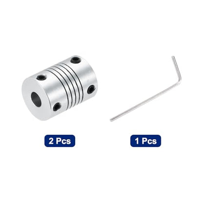 uxcell 2Pcs 6mm to 7mm Aluminum Alloy Shaft Coupling L25xD19 Flexible Coupler Beam for 3D Printer CNC Machine Encoders and Motors Shaft,Silver - size: 6mm to 7mm