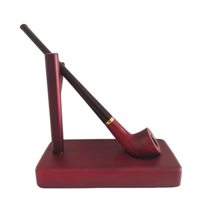 Tom's Wheezes Wooden Tobacco Pipe Stand Holder for Smoking Pipe - Detachable Desktop Decorative Rack Rest for Pipe longer than 5 inches