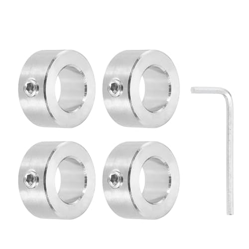 MECCANIXITY 4 Pcs Shaft Collars, 14mm Bore Solid Stainless Steel Set 1 Screw Shaft Collar 25mm OD 12mm Thickness for Motor Garden Cart Pulley Machinery and Industrial Use - size: 14mm ID 25mm OD 12mm H with 1 Screw