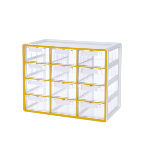 Blue Ginkgo 12-Drawer Storage Cabinet Organizer, Yellow, Made in Korea - color: YELLOW, size: 12 Drawer