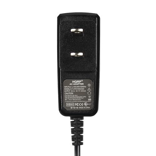 HQRP 9 V Battery Snap Clip AC Power Supply - UL Listed Wall Converter with EU Plug Adapter - Replaces 6LR61 PP3 MN1604 6KR61 6HR61 7.2H5 Radio Square