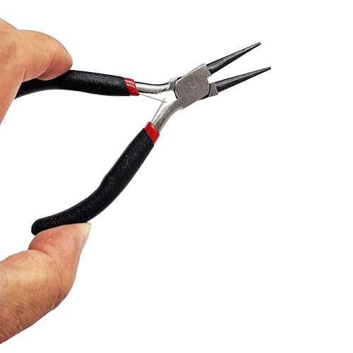 Jewelers Pliers Set, 5Pcs Rubber Handle Hand Pliers, Portable, DIY Essential Tools, for Jewelry Making, Wire Processing, Bead Making, etc.