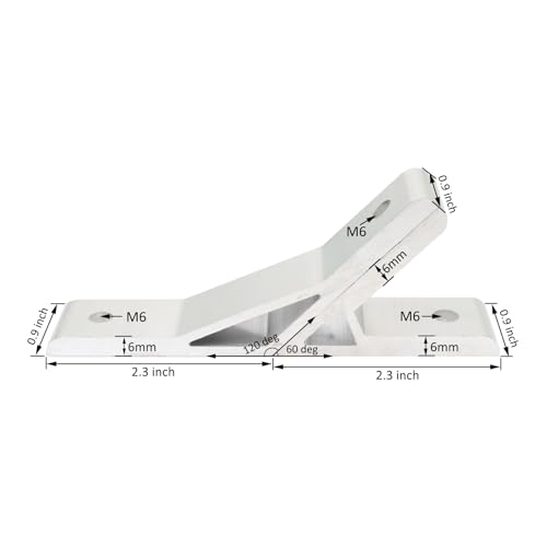 3Pcs 60deg, 3Pcs 120deg 1010 Angle Bracket 1" x 1" 10 Series Aluminum Extrusion 60 Degree Joint Connector Brace for Slot 60° Corner Joiner 120deg 1020 1 Inch Extruded Aluminium Profile - style: 3 sets 60deg 120deg bracket with m6