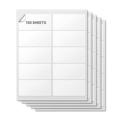 Blank Rectangle Labels, White, 4" x 2" - size: 4" x 2"