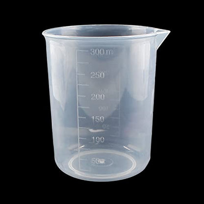 Waziaqoc 250ml-300ml Plastic Graduated Beaker, Transparent, 1 Pack - color: 1pc, size: 250-300 ml