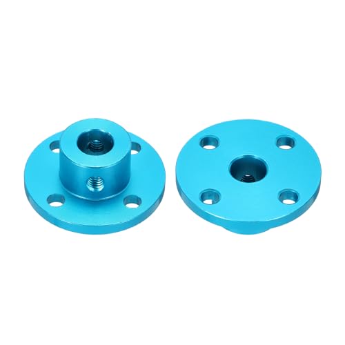 MECCANIXITY 2pcs 8mm Bore Rigid Sky Blue Flange Coupling Connector Aluminum - color: Sky Blue