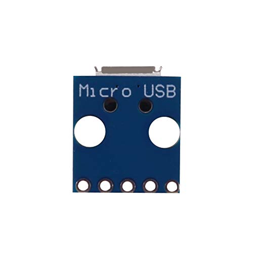 10pcs Female Micro USB to DIP 5-Pin Pinboard, 2.54mm Micro USB Type Interface Power Adapter Board 5V Breakout Module