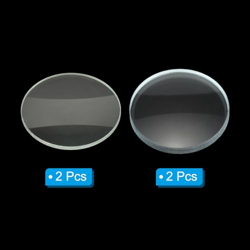 PATIKIL Convex Lens, 200-200mm Focal Length 50mm (1.97") Diameter Round Glass Magnifying Telescope Lens Trial Set Ground Edge for Lab Physics Class Optics, 4 Pcs - size: 200/-200mm FL, 50mm Dia.