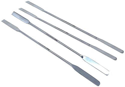 A2Z-SQRD4-7 Stainless Steel Double Ended Micro Lab Spatula Sampler, Square & Round End, 7" Length, 4/Pack