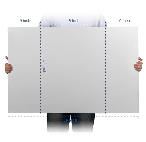 Trifold Poster Board Foam Core 24 x 36 x 3/16"(5mm), 5 Pack, Acid Free