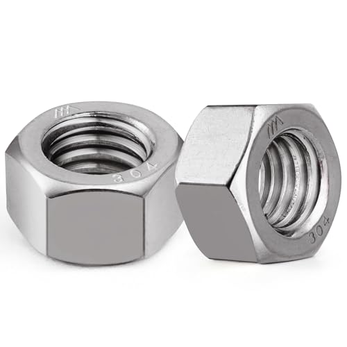 VGBUY 50pcs 3/8-16 Hex Nuts, 304 Stainless Steel 18-8 External Hex nut 3/8 16 inch, SAE Hex Machine Screw Nuts Hardware Nuts (VG01305) - size: 3/8"-16(50pcs)
