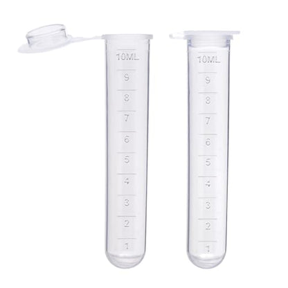 10ml centrifuge Tubes 200PCS,Centrifuge Tubes with Attached Lid,Clear Round Micro Centrifuge,Small Sample Bottle Vials Container for Lab,Plastic Lab Snap Tubes,Clear Graduation - size: 10ml-whtie