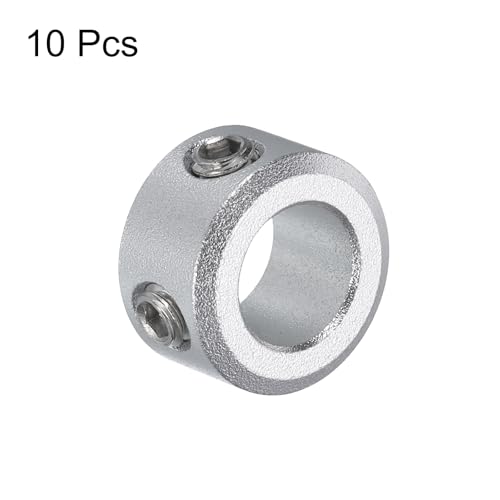 uxcell 10pcs Set Screw Collars 8mm Bore, Aluminum Shaft Collars, 14mm OD and 8mm Thickness, Set Screw Clamp Collar, Stop Collar for Linear Rod Shaft Guide