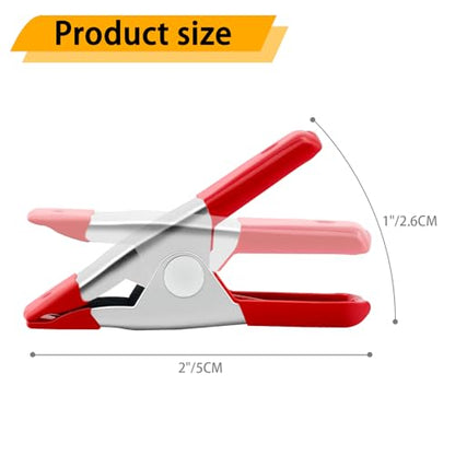 30 Pcs 2 Inch Small Spring Clamps, Heavy Duty Red metal Mini Clamps