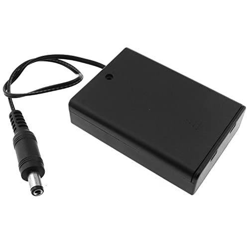 RLECS AA Battery Holder Black 3x1.5V 4.5V AA Battery Box with DC 5.5x2.1mm Male Connector DIY Battery Holder Battery Packs Case Power Bank Wired ON/Off Switch with Cover