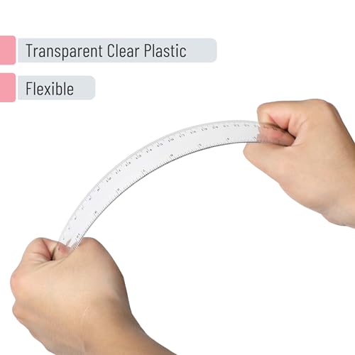 Mr. Pen- Plastic Rulers, 12 Inch, 18 Pack, Easy-to-Read Markings - color: Clear, size: 18 Pack 12 Inch