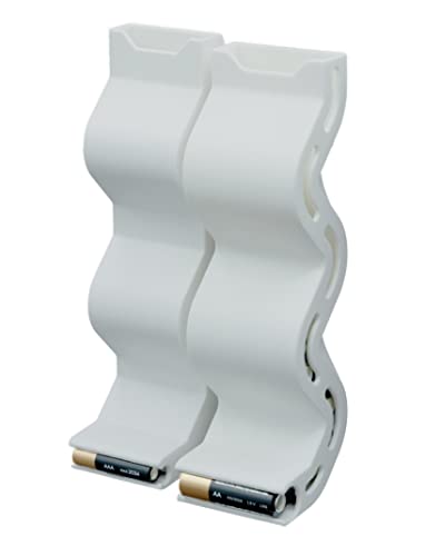AA & AAA Battery Chute Combo, Wall Mounted Battery Organizer & Dispenser – No Jam FIFO Design, Holds 18 AA & 25 AAA Batteries – White - color: White