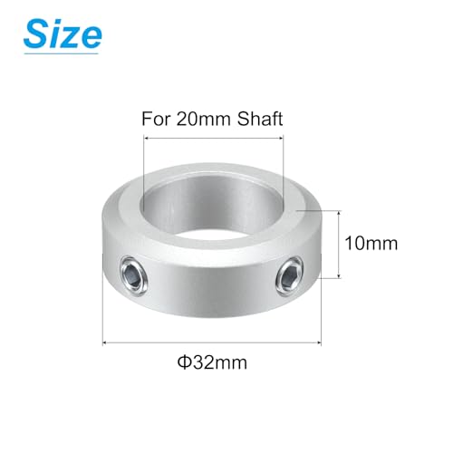 uxcell 32mm OD 10mm Thick Set Screw Shaft Collar for 20mm Shaft 2Pcs