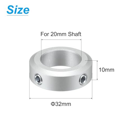 uxcell 32mm OD 10mm Thick Set Screw Shaft Collar for 20mm Shaft 2Pcs