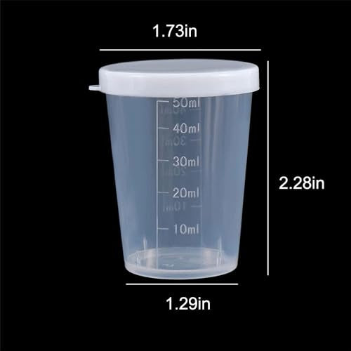 10Pcs 50ml Plastic Transparent Measuring Cups With Lid Test Calibration Liquid Container Measuring Tools
