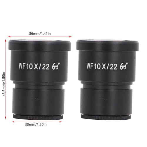 2PCS Wide Microscope Eyepieces, 22mm 10X Optical Biological Eyepieces Clear Microscope Lens Adapters for Triocular Binocular Scope Lab 30mm Mounting Interface