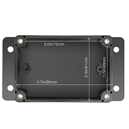 2 Pack IP65 Electronic Project Box Plastic ABS Waterproof Black Junction Box Enclosure with Fixed Ear 3.95" x 2.7" x 2" - size: 3.95" x 2.7" x 2"