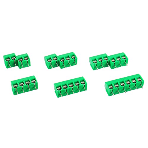 BOJACK Green 5MM 2-Pin & 3-Pin Pitch PCB Mount Screw Terminal Block Connector for Arduino and Home Electronics Projects (Pack of 70) - color: Green