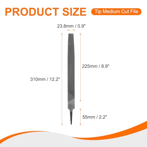 HARFINGTON Tip Medium Cut File High Carbon Steel Double Cut Teeth 10" - size: 10", style: Medium