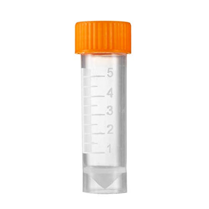 50Pcs 5ml Plastic Graduated Vial Sample Bottle Container with Orange Caps