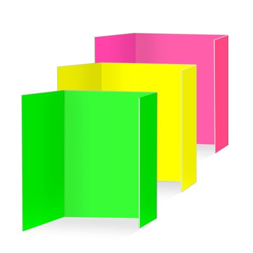 Neon Trifold Poster Board, Small Size 16 x 24 Inches, Corrugated, 3 Pack - size: 16 x 24 Inches