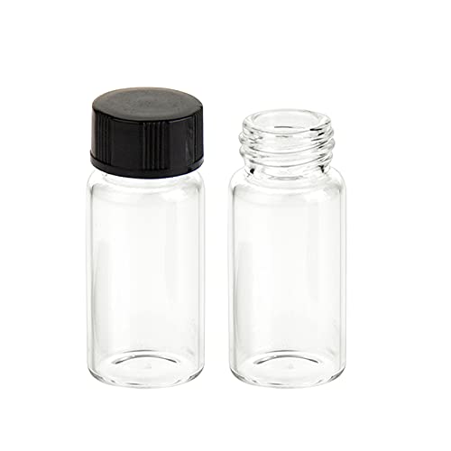 ALWSCI 100PCS 5ML Clear Tiny Glass Vials with Screw Caps - color: Clear Glass Sample Vial, size: 5ML 18*40MM