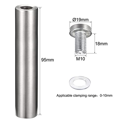 uxcell 3/4 Dia x 4"(19x100mm) Standoff Screws Wall Mount Sign Holders Acrylic Glass Nails 10pcs - size: 19mmx100mm