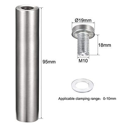 uxcell 3/4 Dia x 4"(19x100mm) Standoff Screws Wall Mount Sign Holders Acrylic Glass Nails 10pcs - size: 19mmx100mm