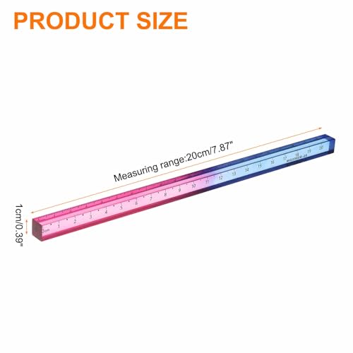 HARFINGTON Acrylic Clear Straight Rulers 20cm Metric,Blue-Pink - color: Blue-Pink, size: 20cm