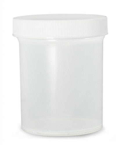Qorpak PLC-03701 Polypropylene Jar with 58-400 White Unlined Cap, Natural, 4oz Capacity, 56mm OD x 70mm Height (Case of 36)