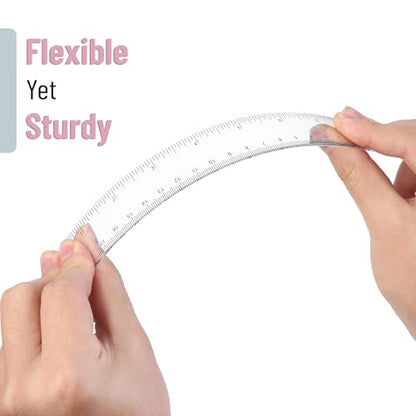 Mr. Pen- Plastic Ruler, 8 Inch, 3 Pack, Easy-to-Read Markings