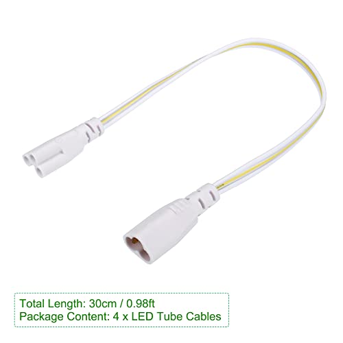MECCANIXITY T5 T8 LED Tube Connector Cable 30CM Male to Female Double End Extension Cord for LED Integrated Light Tube, Pack of 6