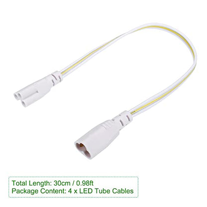 MECCANIXITY T5 T8 LED Tube Connector Cable 30CM Male to Female Double End Extension Cord for LED Integrated Light Tube, Pack of 6