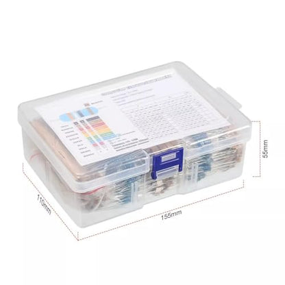 2600Pcs 130 Values Resistor Kit 1/4W 1% Metal Carbon Film Resistors