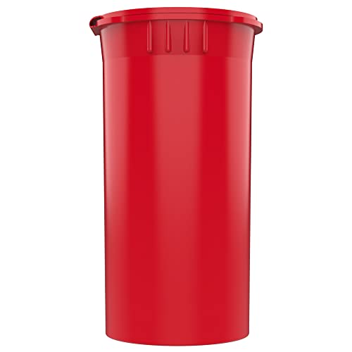Dragon Chewer 13 Dram CR Plastic Packaging Pop Top Containers - Child Resistant Travel Holder Vial Bottles - 315 qty (Red) - color: Red
