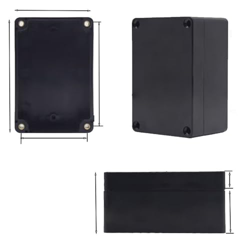 Project Box for Electronics -Electrical Enclosure, Junction Box ABS Plastic Dustproof Waterproof IP65, with 4 PCS M16 Cable Glands Black (6.3x4.33x3.54 inch (160 x 110 x90 mm) - size: 6.3x4.33x3.54 inch (160 x 110 x90 mm)