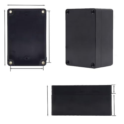 Project Box for Electronics -Electrical Enclosure, Junction Box ABS Plastic Dustproof Waterproof IP65, with 4 PCS M16 Cable Glands Black (6.3x4.33x3.54 inch (160 x 110 x90 mm) - size: 6.3x4.33x3.54 inch (160 x 110 x90 mm)