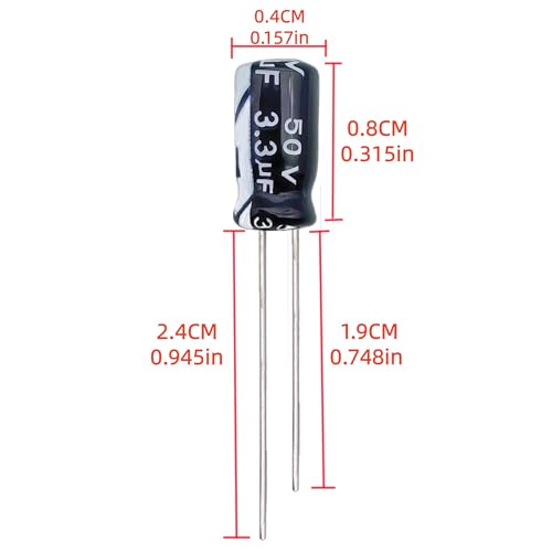 Electrolytic Capacitor YYipdian 3.3uF 50V 4x7mm High Temperature Resilience Aluminum Capacitors (Pack of 20) - size: 3.3uF 50V 4x7mm 20PCS