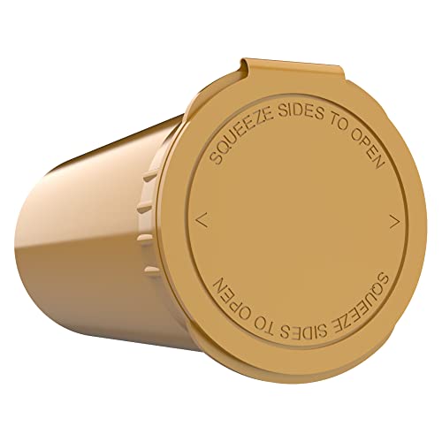 Dragon Chewer 13 Dram CR Plastic Packaging Pop Top Containers - Child Resistant Travel Holder Vial Bottles - 315 qty (Gold) - color: Gold