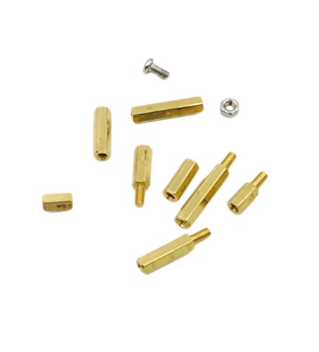 200PCS M3 Brass Male-Female Hex Standoffs Kit w/ 304 SS Screws & Nuts - size: M3