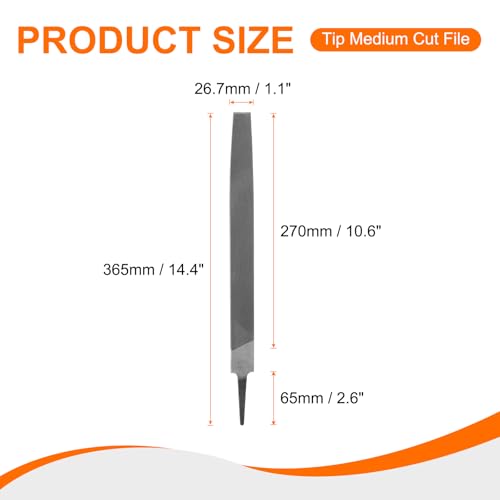 HARFINGTON Tip Medium Cut File High Carbon Steel Double Cut Teeth 12" - size: 12", style: Medium