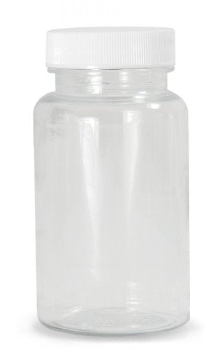 Qorpak PLC-06877 Clear PET Packer Bottle with 45-400 White Polypropylene SturdeeSeal Polyethylene Foam Lined Cap, 16oz Capacity, 78mm OD x 135mm Height (Case of 140)