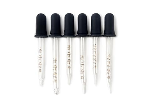 Vivaplex Graduated 1ml Long & Short Glass Droppers & Assorted Tips - 6 pk