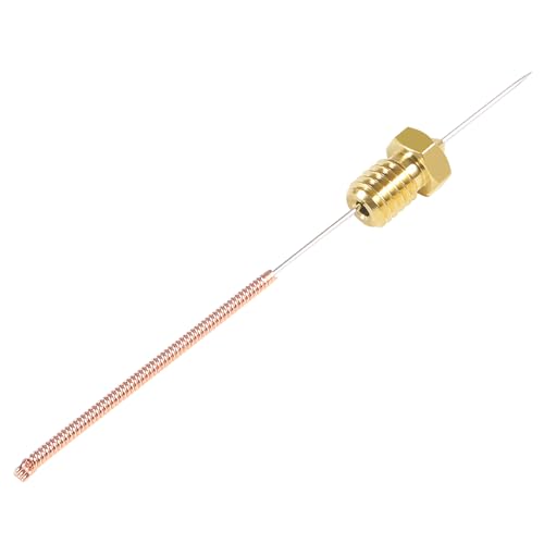 Aokin 10 Pcs 0.6mm Extruder Nozzles 3D Printer Brass Nozzles for E3D V5 V6 and 5 Pcs 0.5mm Stainless Steel Nozzle Cleaning Needles for 1.75mm Filament 3D Printer - color: 0.6mm