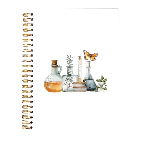 KAOWT Science Teacher Gifts for Women Notebook Journal, Botanical Science Notebooks for Note Taking, Chemistry Biology Teacher Gifts Journal, Chemistry Biology Hardcover Spiral Notebook 5.5x8.3in - color: chemistry flower